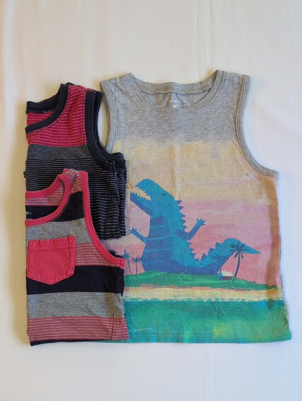 3 Pack Kids Tank Tops 4T Carters Old Navy George GUC
